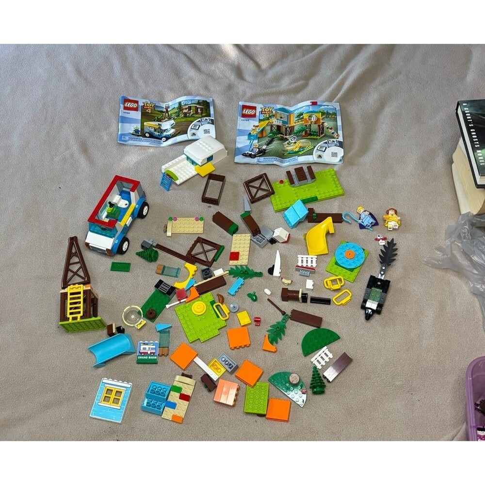 Lot of Disney Pixar LEGO Toy Story Sets 10769 and 10768 Incomplete with Manuals